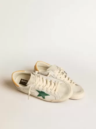 Super-Star da uomo con stella in pelle scamosciata verde e linguetta sul tallone in pelle con stampa cocco gialla Super-Star da uomo con stella in pelle scamosciata verde e linguetta sul tallone in pelle con stampa cocco gialla