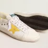 Super-Star da uomo in mesh e pelle nappa con stella e linguetta sul tallone in pelle gialla Super-Star da uomo in mesh e pelle nappa con stella e linguetta sul tallone in pelle gialla