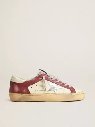 Super-Star da uomo in pelle nappa con inserti bordeaux e stella argentata Super-Star da uomo in pelle nappa con inserti bordeaux e stella argentata