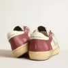 Super-Star da uomo in pelle nappa con inserti bordeaux e stella argentata