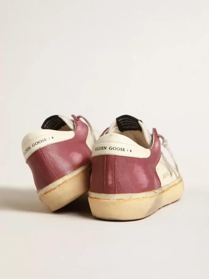 Super-Star da uomo in pelle nappa con inserti bordeaux e stella argentata