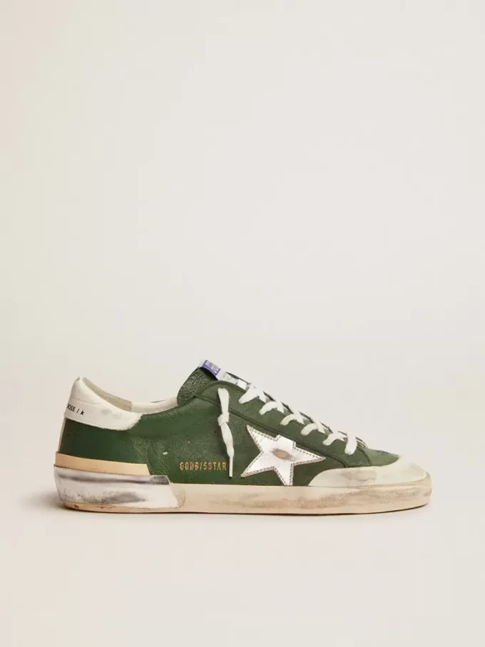 Super-Star da uomo in pelle verde e multifoxing Super-Star da uomo in pelle verde e multifoxing