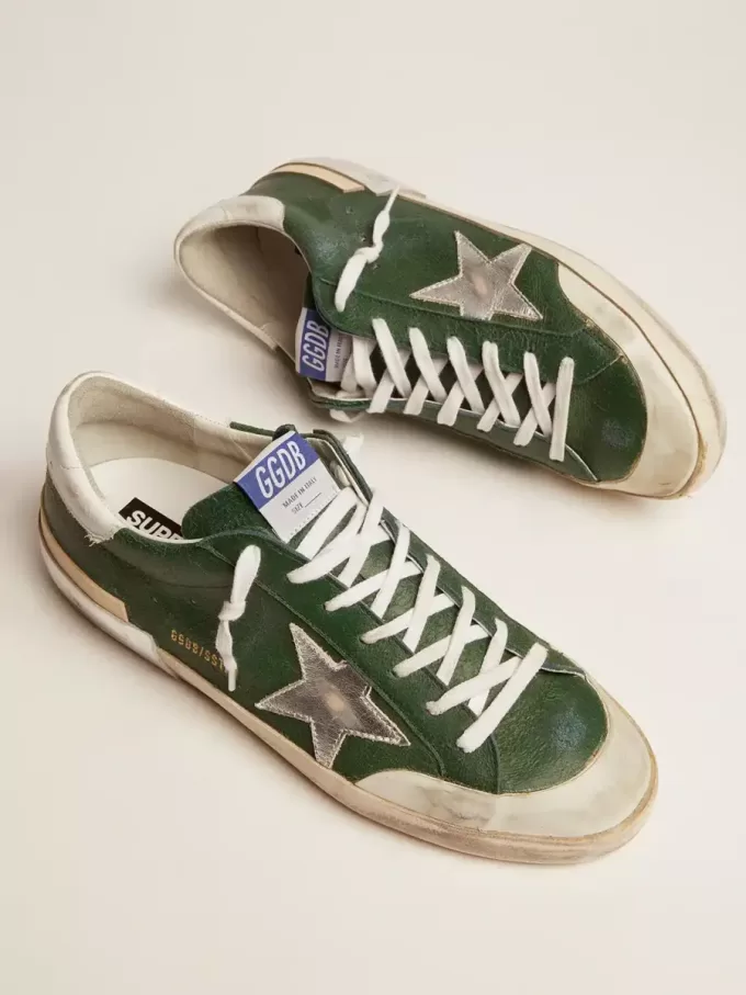 Super-Star da uomo in pelle verde e multifoxing Super-Star da uomo in pelle verde e multifoxing