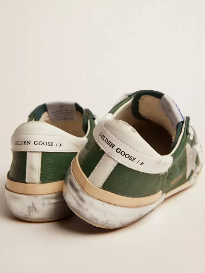 Super-Star da uomo in pelle verde e multifoxing Super-Star da uomo in pelle verde e multifoxing