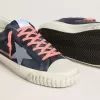 Super-Star in pelle blu navy con stella e linguetta sul tallone in pelle azzurra Super-Star in pelle blu navy con stella e linguetta sul tallone in pelle azzurra