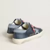 Super-Star in pelle blu navy con stella e linguetta sul tallone in pelle azzurra Super-Star in pelle blu navy con stella e linguetta sul tallone in pelle azzurra