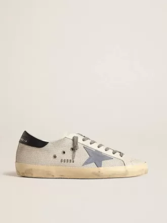 Super-Star in rete argento chiaro con stella in pelle scamosciata azzurra Super-Star in rete argento chiaro con stella in pelle scamosciata azzurra