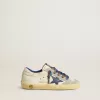 Super-Star Junior con stella in pelle blu e inserti in pelle scamosciata grigio ghiaccio Super-Star Junior con stella in pelle blu e inserti in pelle scamosciata grigio ghiaccio