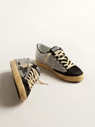 Super-Star LTD con cristalli Swarovski e stella in pelle nera Super-Star LTD con cristalli Swarovski e stella in pelle nera