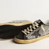 Super-Star LTD con cristalli Swarovski e stella in pelle nera Super-Star LTD con cristalli Swarovski e stella in pelle nera