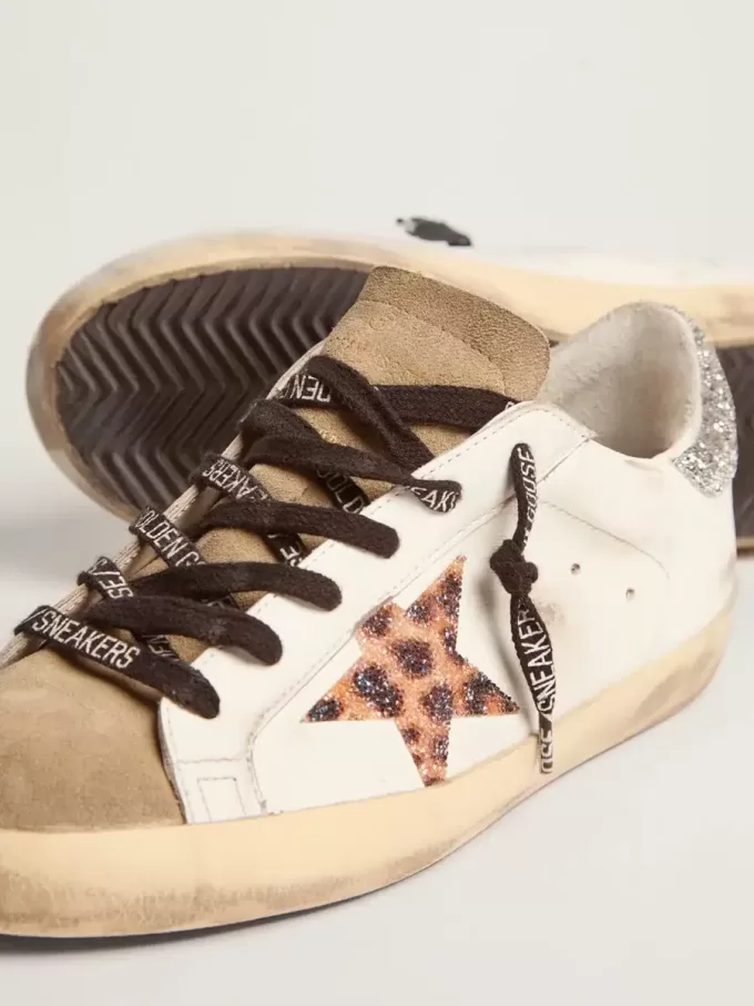 Super-Star LTD da donna con stampa leopardata e stella in cristallo Swarovski Super-Star LTD da donna con stampa leopardata e stella in cristallo Swarovski
