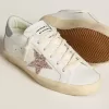 Super-Star LTD da donna con stella glitterata multicolore e linguetta in pelle scamosciata sul tallone Super-Star LTD da donna con stella glitterata multicolore e linguetta in pelle scamosciata sul tallone