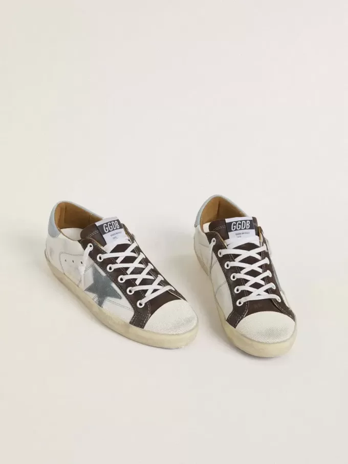 Super-Star LTD da donna con stella in pelle scamosciata azzurra e linguetta sul tallone in tela azzurra Super-Star LTD da donna con stella in pelle scamosciata azzurra e linguetta sul tallone in tela azzurra