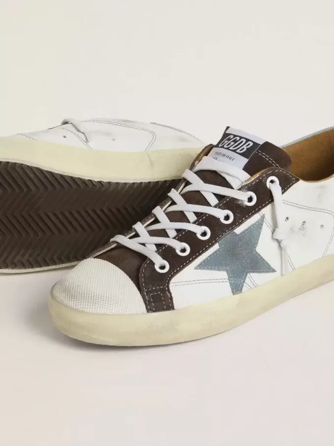 Super-Star LTD da donna con stella in pelle scamosciata azzurra e linguetta sul tallone in tela azzurra Super-Star LTD da donna con stella in pelle scamosciata azzurra e linguetta sul tallone in tela azzurra