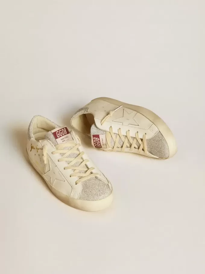 Super-Star LTD da donna in pelle bianca con inserti in microcristalli Swarovski Super-Star LTD da donna in pelle bianca con inserti in microcristalli Swarovski