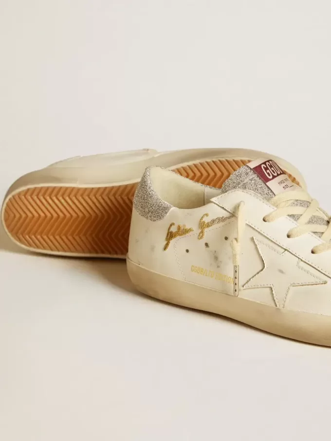 Super-Star LTD da donna in pelle bianca con inserti in microcristalli Swarovski Super-Star LTD da donna in pelle bianca con inserti in microcristalli Swarovski