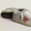 Super-Star LTD da donna in pelle grigia con stella in camoscio rosso mattone