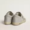 Super-Star LTD da donna in pelle grigia con stella in camoscio rosso mattone
