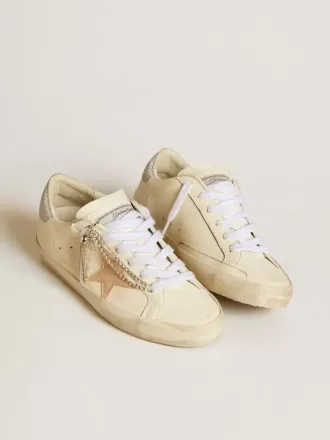 Super-Star LTD da donna in pelle nappa con stella in pelle color nude e tallone glitterato