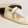 Super-Star LTD da donna in pelle nappa con stella in pelle color nude e tallone glitterato Super-Star LTD da donna in pelle nappa con stella in pelle color nude e tallone glitterato