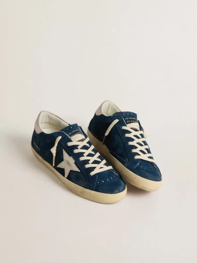 Super-Star LTD da donna in pelle scamosciata blu con stella bianca