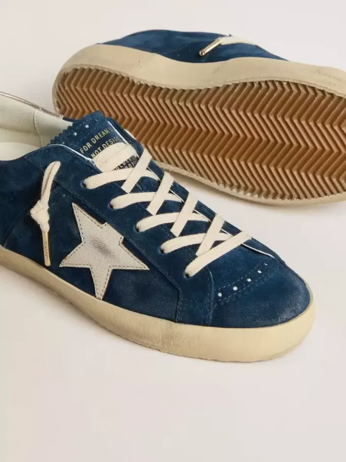 Super-Star LTD da donna in pelle scamosciata blu con stella bianca