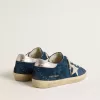 Super-Star LTD da donna in pelle scamosciata blu con stella bianca