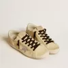 Super-Star LTD da donna in pelle scamosciata con stella glitterata e linguetta in pelle sul tallone