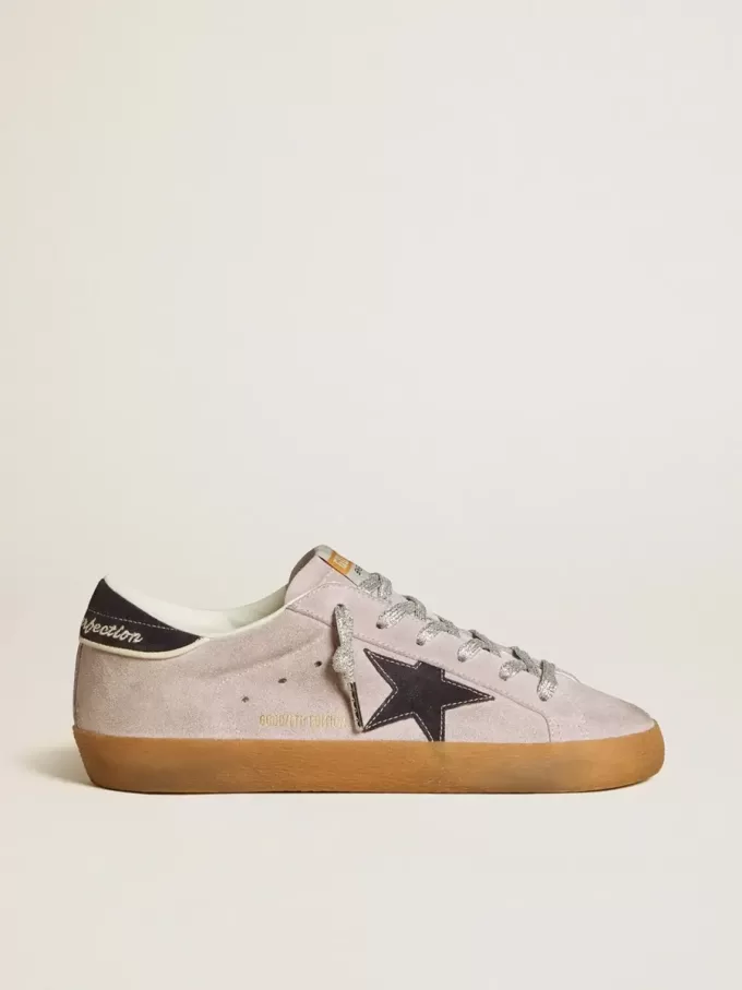 Super-Star LTD da donna in pelle scamosciata lilla con stella e linguetta sul tallone in pelle scamosciata blu notte