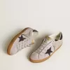 Super-Star LTD da donna in pelle scamosciata lilla con stella e linguetta sul tallone in pelle scamosciata blu notte