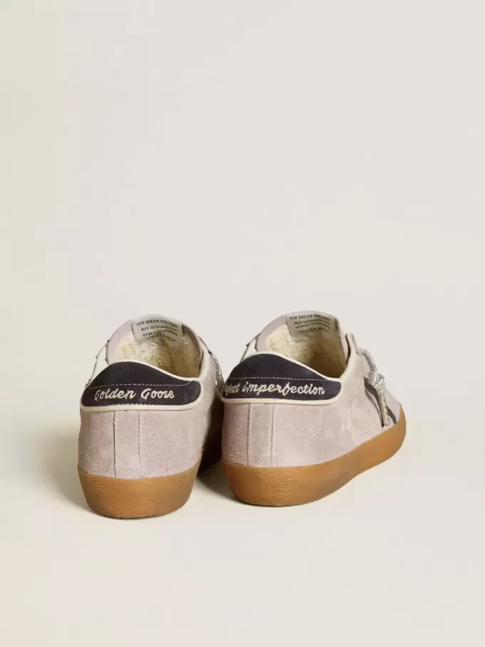 Super-Star LTD da donna in pelle scamosciata lilla con stella e linguetta sul tallone in pelle scamosciata blu notte