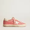 Super-Star LTD da donna in pelle scamosciata rossa con stella argentata e linguetta in pelle sul tallone