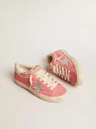 Super-Star LTD da donna in pelle scamosciata rossa con stella argentata e linguetta in pelle sul tallone