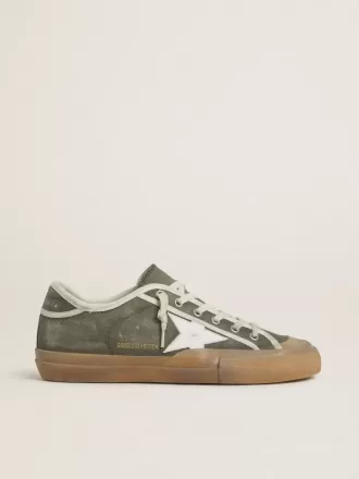 Super-Star LTD da donna in tela verde con stella in pelle bianca