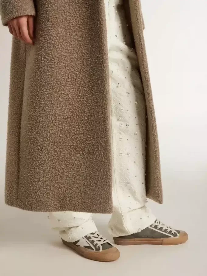 Super-Star LTD da donna in tela verde con stella in pelle bianca