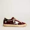 Super-Star LTD da donna in velluto con stella e tallone in pelle metallizzata