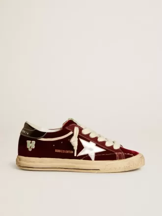 Super-Star LTD da donna in velluto con stella e tallone in pelle metallizzata