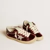 Super-Star LTD da donna in velluto con stella e tallone in pelle metallizzata