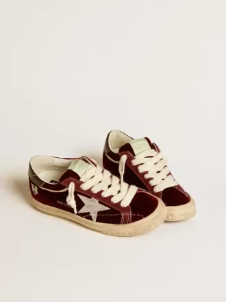 Super-Star LTD da donna in velluto con stella e tallone in pelle metallizzata