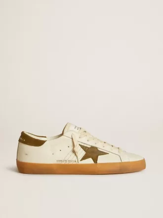 Super-Star LTD da uomo con stella e linguetta sul tallone in nabuk verde militare