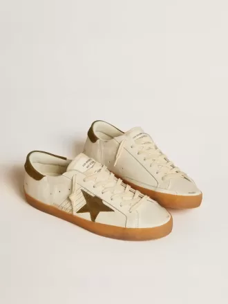 Super-Star LTD da uomo con stella e linguetta sul tallone in nabuk verde militare