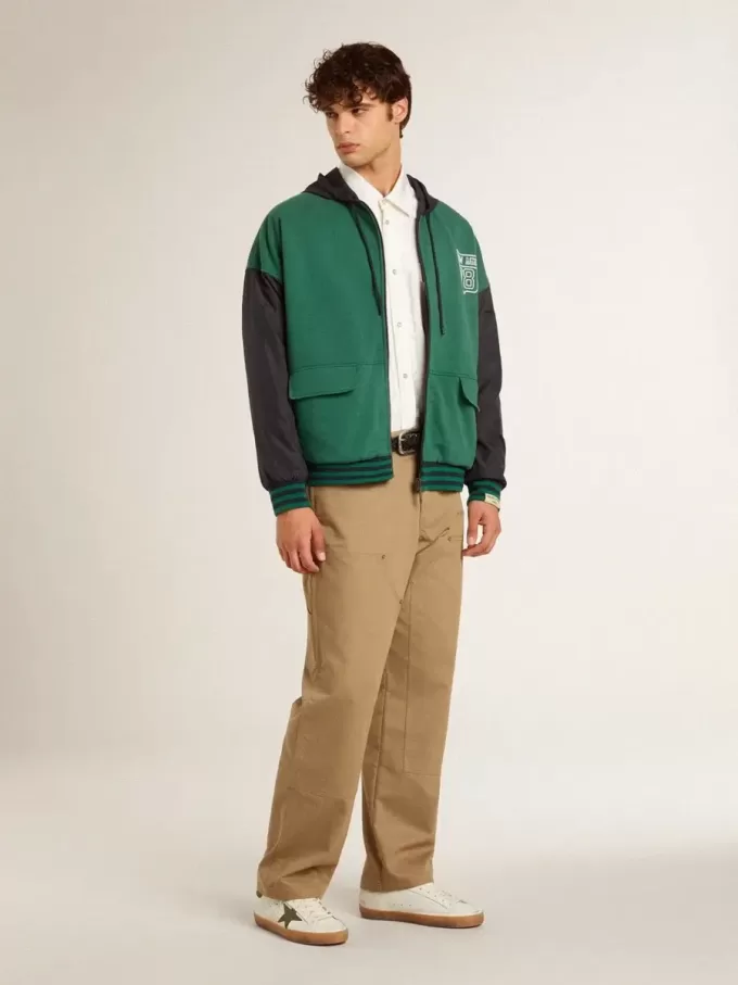 Super-Star LTD da uomo con stella e linguetta sul tallone in nabuk verde militare Super-Star LTD da uomo con stella e linguetta sul tallone in nabuk verde militare