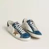 Super-Star LTD da uomo con stella in pelle color tabacco con stampa cocco e linguetta sul tallone in pelle nera Super-Star LTD da uomo con stella in pelle color tabacco con stampa cocco e linguetta sul tallone in pelle nera