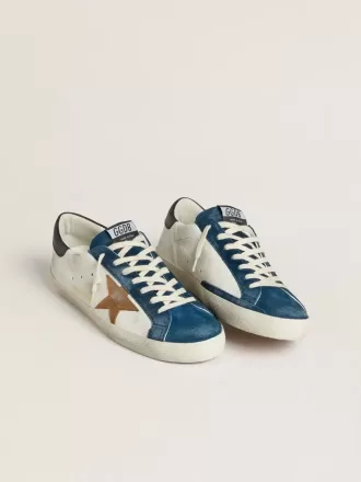 Super-Star LTD da uomo con stella in pelle color tabacco con stampa cocco e linguetta sul tallone in pelle nera