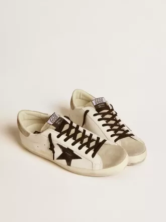 Super-Star LTD da uomo con stella in pelle nera con stampa cocco e inserti in pelle scamosciata
