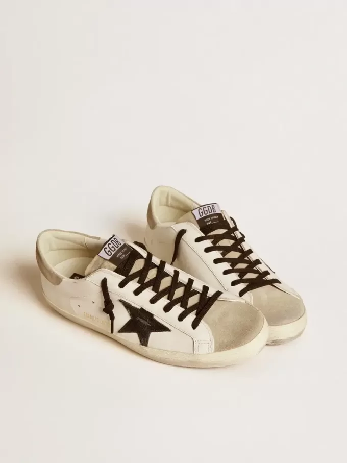 Super-Star LTD da uomo con stella in pelle nera con stampa cocco e inserti in pelle scamosciata Super-Star LTD da uomo con stella in pelle nera con stampa cocco e inserti in pelle scamosciata