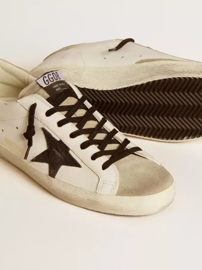 Super-Star LTD da uomo con stella in pelle nera con stampa cocco e inserti in pelle scamosciata Super-Star LTD da uomo con stella in pelle nera con stampa cocco e inserti in pelle scamosciata