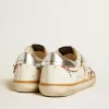 Super-Star LTD da uomo con stella traforata e linguetta sul tallone in pelle metallizzata Super-Star LTD da uomo con stella traforata e linguetta sul tallone in pelle metallizzata