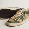 Super-Star LTD da uomo in mesh color crema e nappa verde con stella in nappa Super-Star LTD da uomo in mesh color crema e nappa verde con stella in nappa