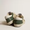 Super-Star LTD da uomo in mesh color crema e nappa verde con stella in nappa Super-Star LTD da uomo in mesh color crema e nappa verde con stella in nappa